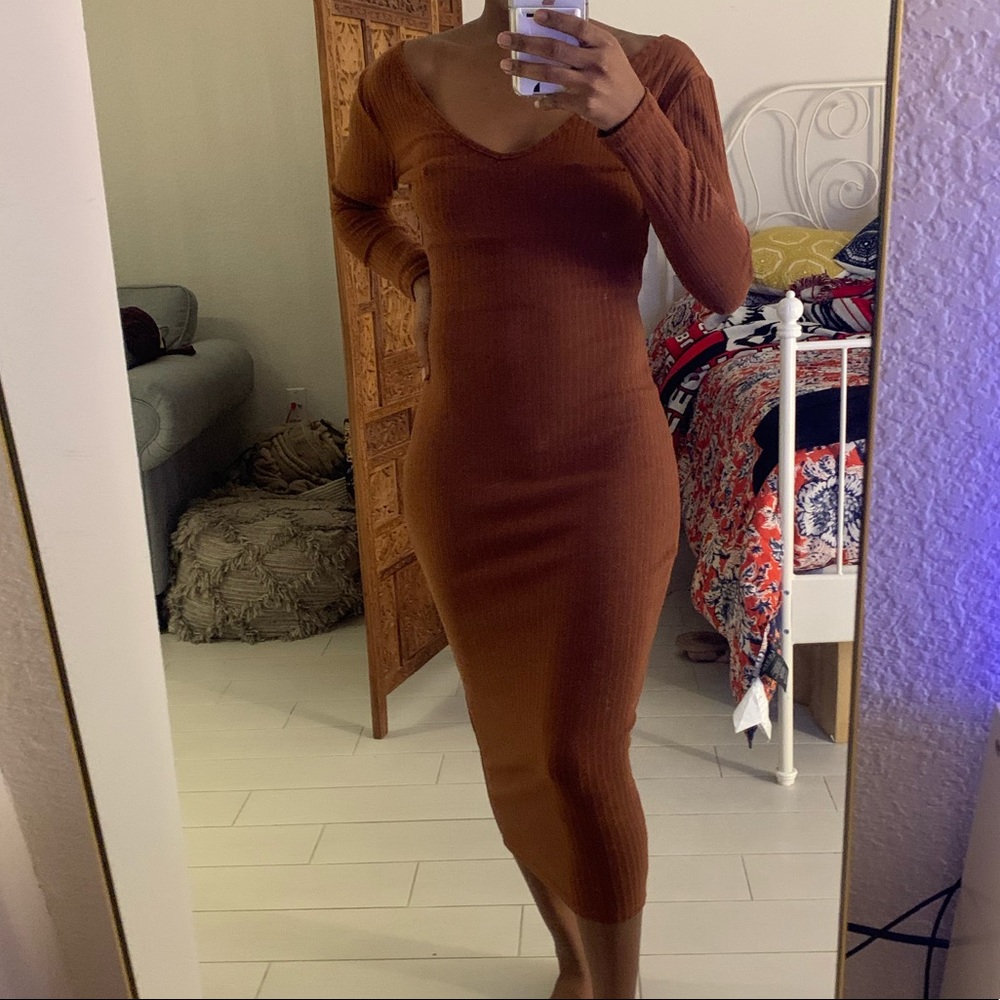 NWOT Brown Midi Dress - SOLD